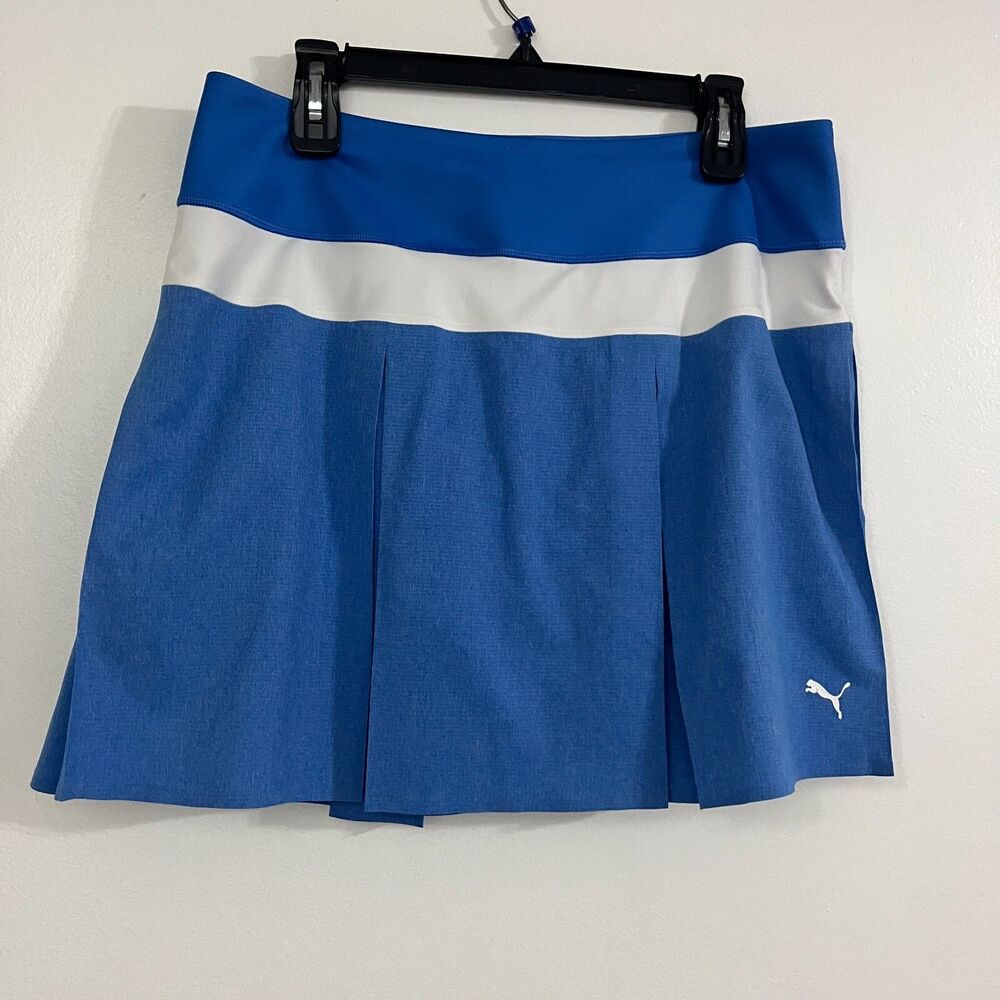 Puma Activewear Women's Pleated Golf Tennis Skort Elastic Waist Blue Sports XL